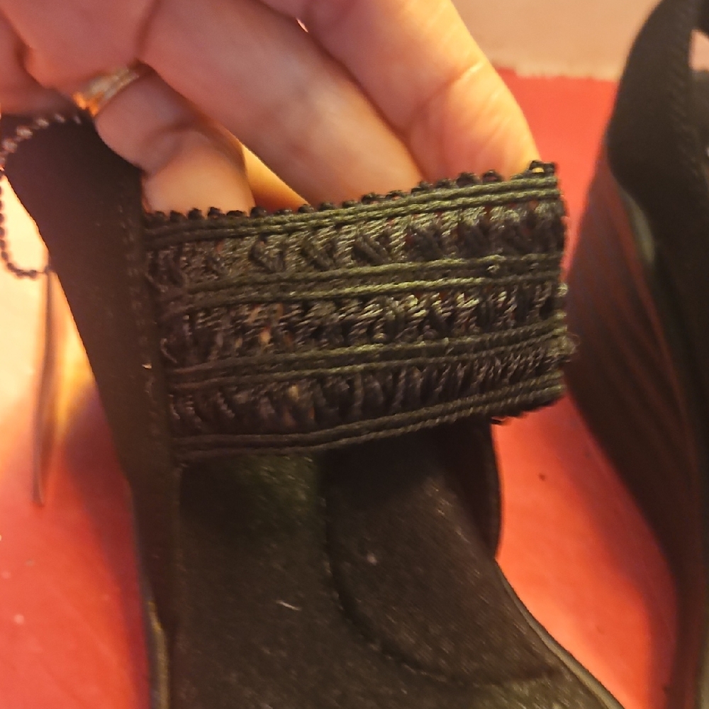 Skechers Black Wedge Sandals for Women - Picture 4 of 9